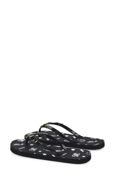 Karl Lagerfeld Paris Zaid Flip Flop Sandal In Black