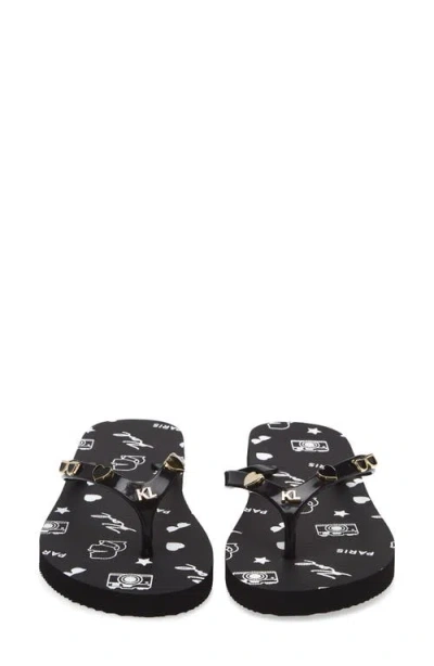 Karl Lagerfeld Paris Zaid Flip Flop Sandal In Black
