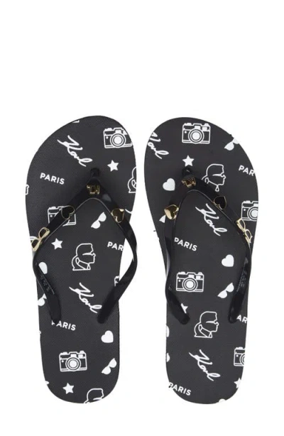 Karl Lagerfeld Paris Zaid Flip Flop Sandal In Black
