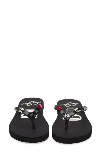 Karl Lagerfeld Paris Zemi Flip Flop Sandal In Black