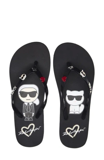 Karl Lagerfeld Paris Zemi Flip Flop Sandal In Black