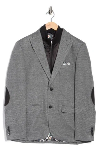 Soul Of London Peak Lapel Sport Coat With Removable Dickey In Gray