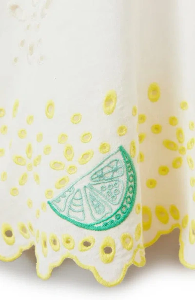 Reiss Kids' Arabella Eyelet Embroidered Cotton & Linen Dress In White