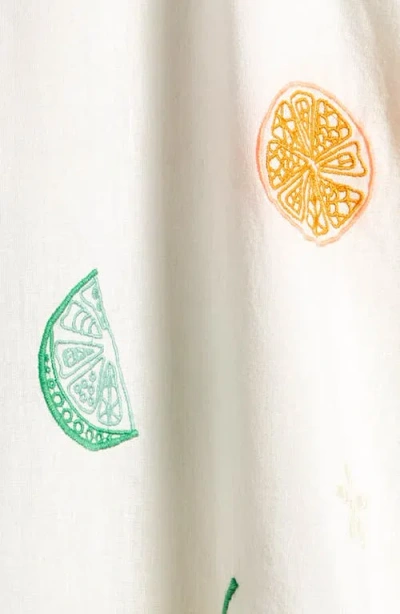 Reiss Kids' Arabella Eyelet Embroidered Cotton & Linen Dress In White