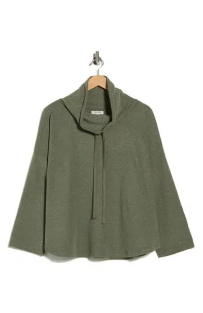 Max Studio Funnel Neck Pullover In Green