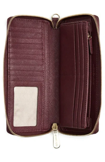 Michael Michael Kors 'jet Set' Leather Travel Wallet In Burgundy