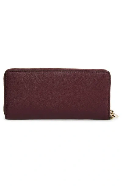 Michael Michael Kors 'jet Set' Leather Travel Wallet In Burgundy