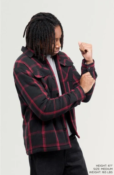 X-ray Xray Faux Shearling Lined Flannel Shirt Jacket In Multi