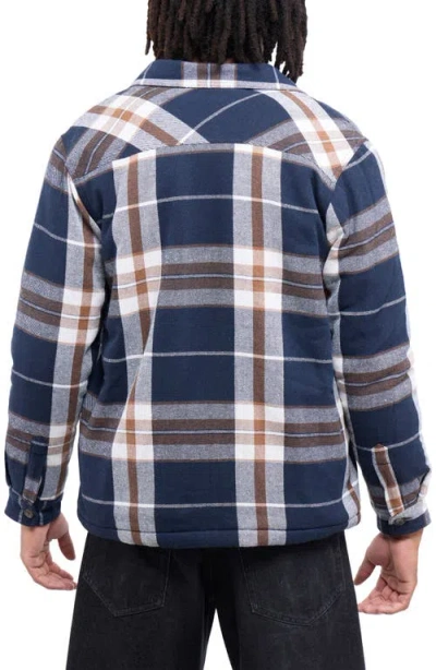 X-ray Xray Faux Shearling Lined Flannel Shirt Jacket In Multi