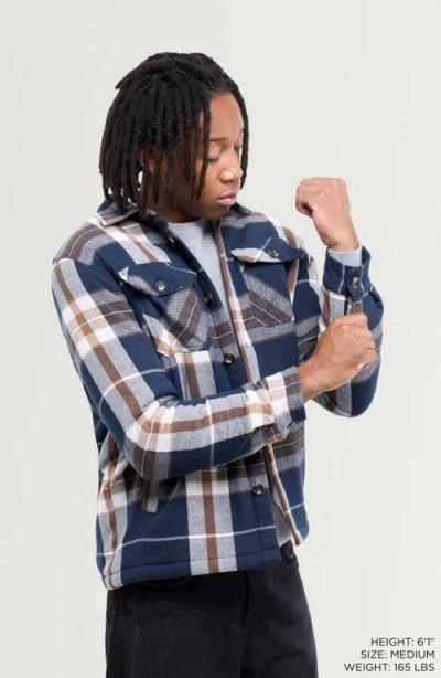 X-ray Xray Faux Shearling Lined Flannel Shirt Jacket In Multi