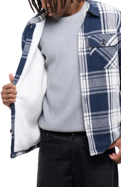 X-ray Xray Faux Shearling Lined Flannel Shirt Jacket In Multi