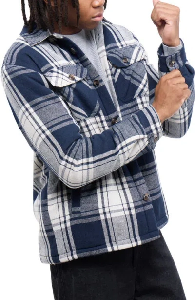 X-ray Xray Faux Shearling Lined Flannel Shirt Jacket In Multi