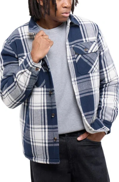 X-ray Xray Faux Shearling Lined Flannel Shirt Jacket In Multi