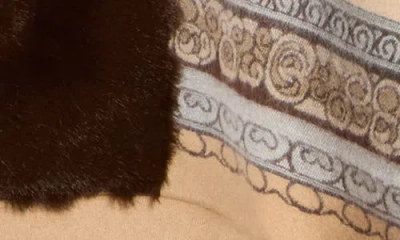 La Fiorentina Faux Fur Trim Cocoon Cape In Multi