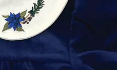 Maniere Manière Velvet Butter Romper In Blue