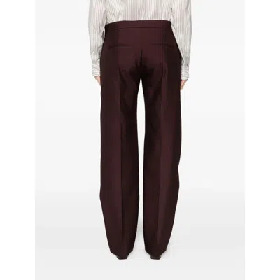 Khaite Pants Purple In Brown