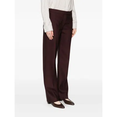 Khaite Pants Purple In Brown