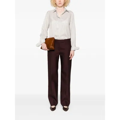 Khaite Pants Purple In Brown