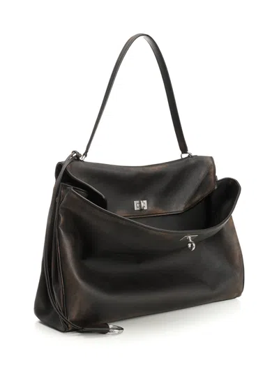 Balenciaga Rodeo Handbags Brown In Black