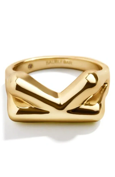 Baublebar Bubble Letter Initial Ring In Gold