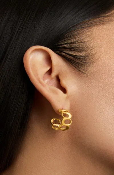 Dean Davidson Crosby Link Huggie Hoop Earrings In Gold