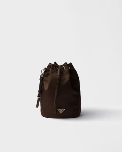 Prada Re-nylon Pouch In Brown