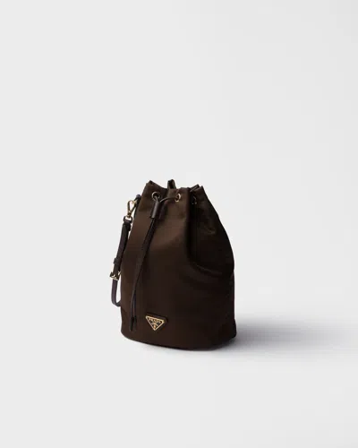 Prada Re-nylon Pouch In Brown