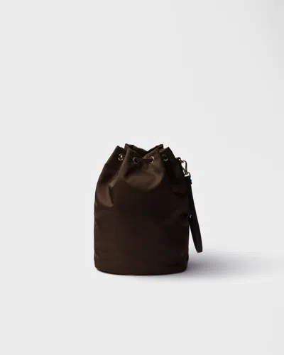 Prada Re-nylon Pouch In Brown