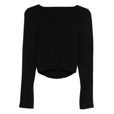 Alaïa Square-neck Sweater In Black