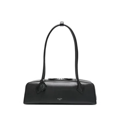 Alaïa Alaia Women Charcoal Suede Medium Le Teckel Shoulder Bag In Black