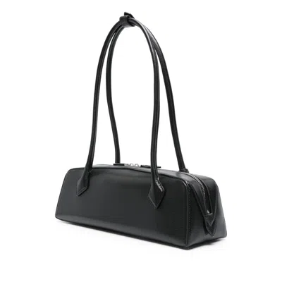 Alaïa Alaia Women Charcoal Suede Medium Le Teckel Shoulder Bag In Black