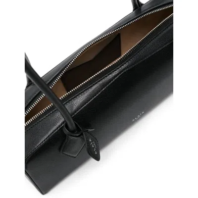 Alaïa Alaia Women Charcoal Suede Medium Le Teckel Shoulder Bag In Black