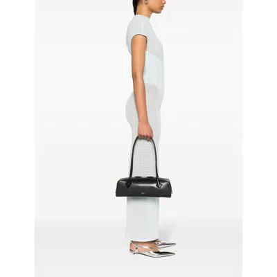 Alaïa Alaia Women Charcoal Suede Medium Le Teckel Shoulder Bag In Black