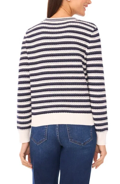 Cece By Cynthia Steffe 'dotted Delights' Woven Front Sweater In Multi