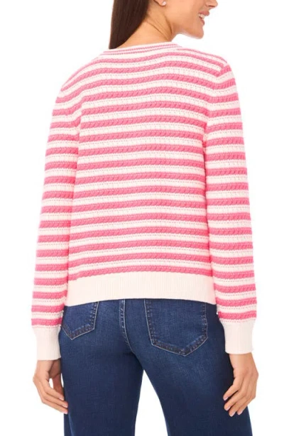 Cece By Cynthia Steffe 'dotted Delights' Woven Front Sweater In Multi