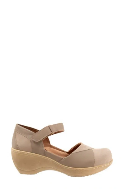 Softwalk ® Miri Ankle Strap Platform Wedge Clog In Brown