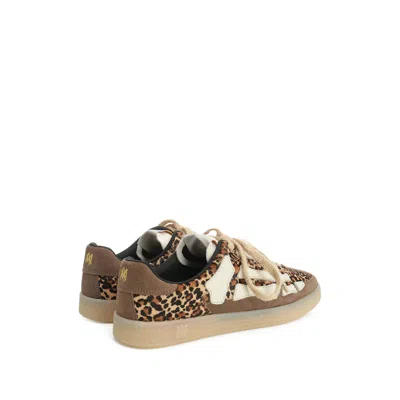 Amiri Pacific Bones Brown Low-top Sneaker With Logo Patch On The Tongue And Leopard Print In Suede Man In Animal Print
