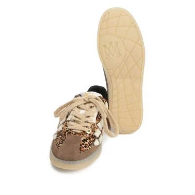 Amiri Pacific Bones Brown Low-top Sneaker With Logo Patch On The Tongue And Leopard Print In Suede Man In Animal Print