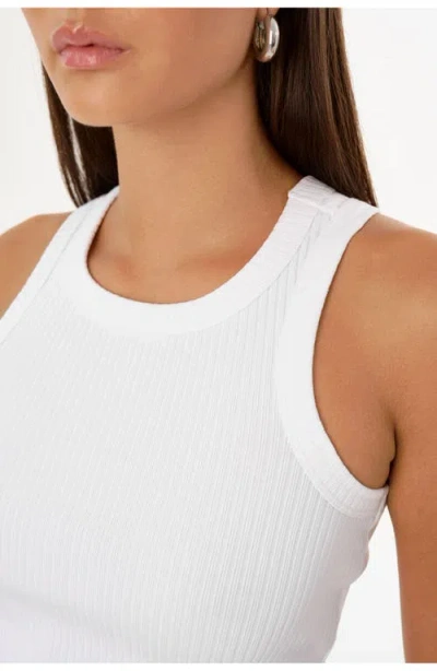 Lamarque Vicki Rib Knit Tank Top In White