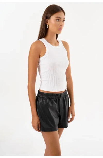 Lamarque Vicki Rib Knit Tank Top In White