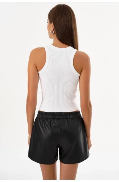 Lamarque Vicki Rib Knit Tank Top In White