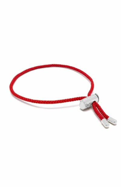 Nialaya Adjustable Lock Red String Bracelet In Brown