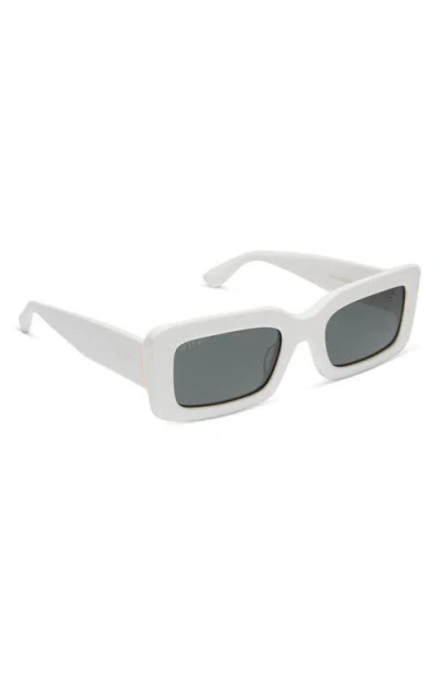 Diff Indy 51mm Gradient Rectangular Sunglasses In White