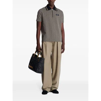 Balmain Men Labyrinth Polo Shirt With Jacquard Effect In Multi