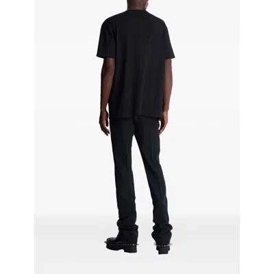 Balmain Crew Neck T Shirt Graphic Print Silk In Black