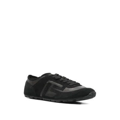 Balmain Logo Panelled Sneakers In Black