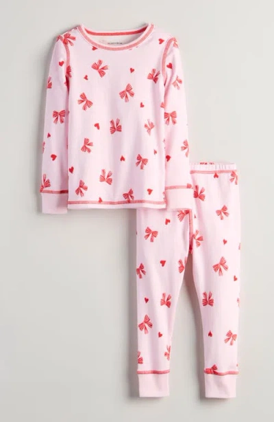 Nordstrom Kids' Print Fitted Cotton Two-piece Pajama Set In Pink