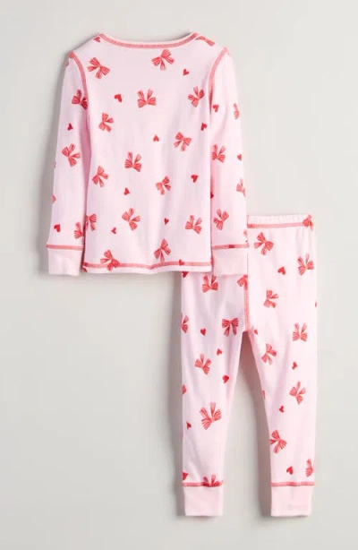 Nordstrom Kids' Print Fitted Cotton Two-piece Pajama Set In Pink