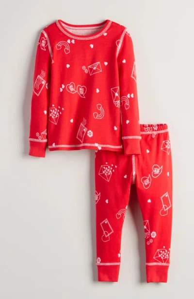 Nordstrom Kids' Print Fitted Cotton Two-piece Pajama Set