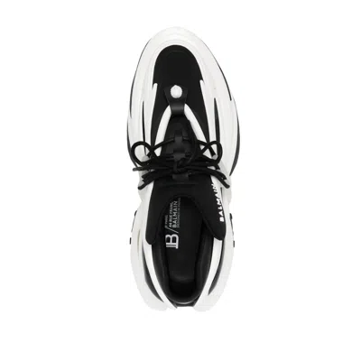 Balmain Unicorn Low-top Sneakers In Neoprene And Leather In Black